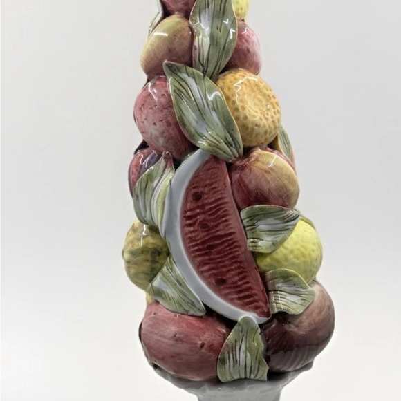 Topiary Fruit Tree w/ Watermelon Glazed Centerpiece Italy 13.5 Inches - Picture 6 of 9